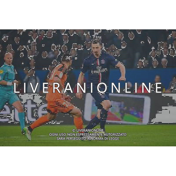 Zlatan IBRAHIMOVIC / Wesley LAUTOA - 20.03.2015 - Paris Saint Germain / Lorient - 30e journee Ligue 1 Photo : Dave Winter / Icon Sport AG ALDO LIVERANI SAS ONLY ITALY