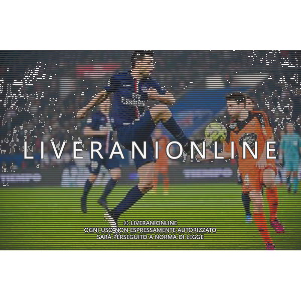 Javier PASTORE / Vincent LE GOFF - 20.03.2015 - Paris Saint Germain / Lorient - 30e journee Ligue 1 Photo : Dave Winter / Icon Sport AG ALDO LIVERANI SAS ONLY ITALY