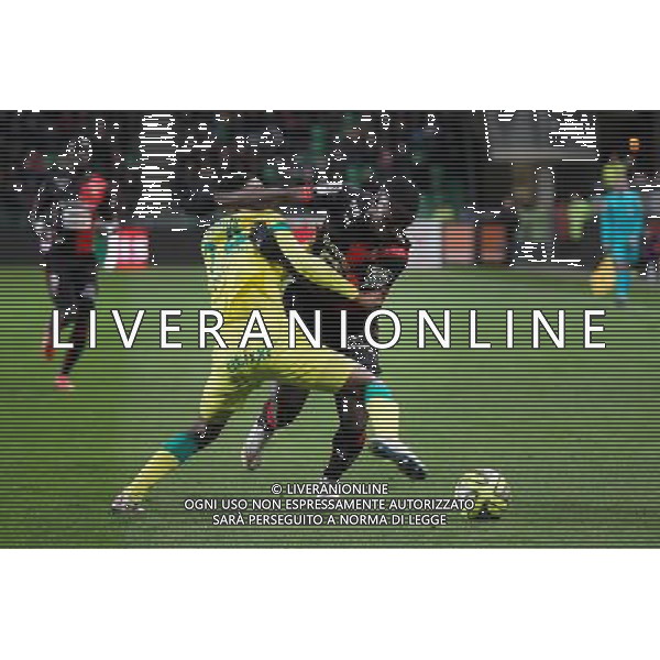 Paul Georges NTEP / Chaker ALHADHUR - 21.03.2015 - Rennes / Nantes - 30eme journee de Ligue 1 Photo : Vincent Michel / Icon Sport AG ALDO LIVERANI SAS ONLY ITALY