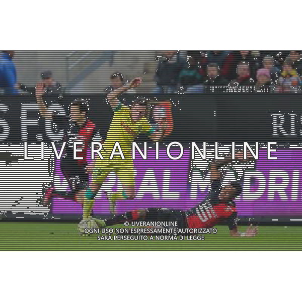 Jordan VERETOUT / Edson MEXER - 21.03.2015 - Rennes / Nantes - 30eme journee de Ligue 1 Photo : Vincent Michel / Icon Sport AG ALDO LIVERANI SAS ONLY ITALY