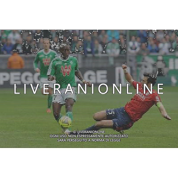 Max Alain GRADEL / Marko BASA - 22.03.2015 - Saint Etienne / Lille - 30eme journee de Ligue 1 Photo : Jean Paul Thomas / Icon Sport AG ALDO LIVERANI SAS ONLY ITALY