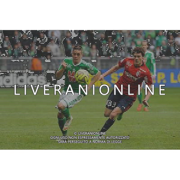 Romain HAMOUMA / Benjamin PAVARD - 22.03.2015 - Saint Etienne / Lille - 30eme journee de Ligue 1 Photo : Jean Paul Thomas / Icon Sport AG ALDO LIVERANI SAS ONLY ITALY