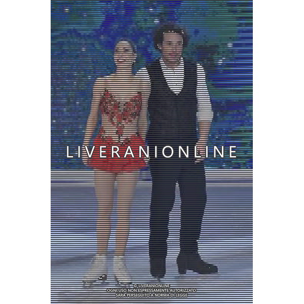 Roma - 21/03/2015 - Studi Rai Nomentano - La finale della trasmissione TV \' Notti sul ghiaccio \' - nella foto: Giorgio Rocca e Eve Bentley / Ph. Fabrizio Corradetti - Ag. Aldo Liverani sas