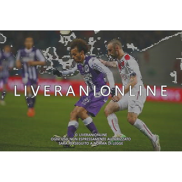 Martin Braithwaite / Diego Contento - 21.03.2015 - Toulouse / Bordeaux - 30eme journee de Ligue 1 Photo : Manuel Blondeau / Icon Sport