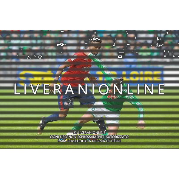 Divock ORIGI / Jeremy CLEMENT - 22.03.2015 - Saint Etienne / Lille - 30eme journee de Ligue 1 Photo : Jean Paul Thomas / Icon Sport AG ALDO LIVERANI SAS ONLY ITALY