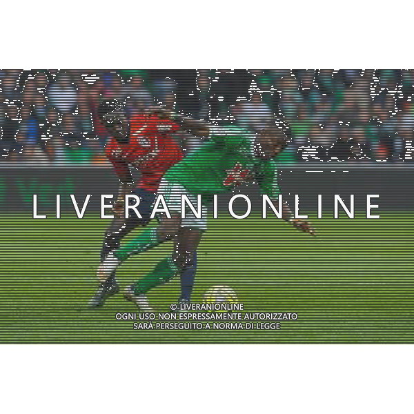 Idrissa GUEYE / Max Alain GRADEL - 22.03.2015 - Saint Etienne / Lille - 30eme journee de Ligue 1 Photo : Jean Paul Thomas / Icon Sport AG ALDO LIVERANI SAS ONLY ITALY
