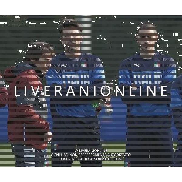 Raduno Nazionale Italiana Firenze - 23.03.2015 Allenamento Nella Foto:Bonucci leonardo-Buffon gianluigi -Conte antonio /Ph.Vitez-Ag. Aldo Liverani