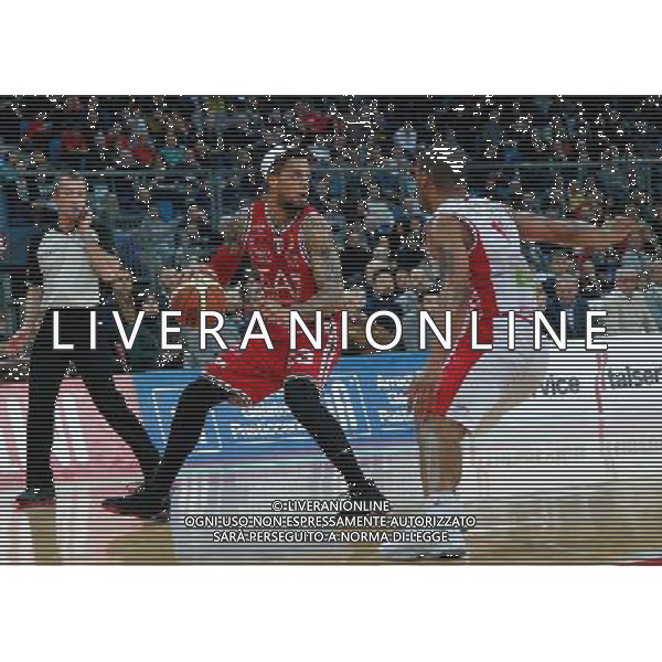 Consultinvest Pesaro vs EA7 Emporio Armani Milano, Campionato Lega Basket serie A1, 22 marzo 2015 nella foto Daniel Hackett e Chris Wright ©Zamagni/AGENZIA ALDO LIVERANI SAS