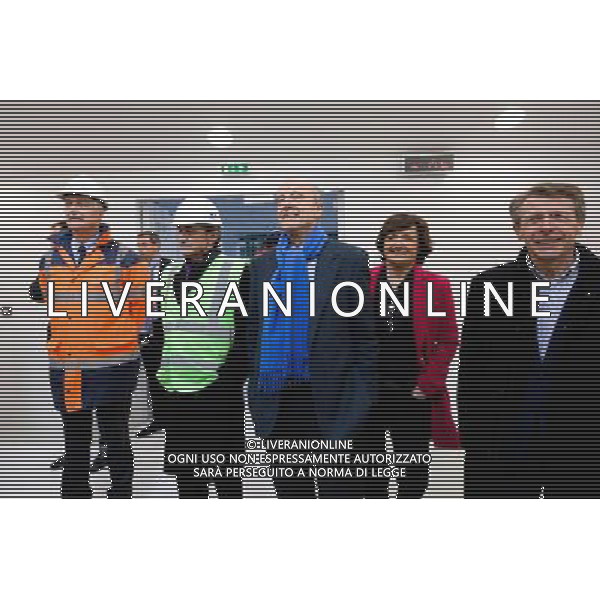 Dominique Fondacci / Alain Juppe / Arielle Piazza / Thierry Guichard - 23.03.2015 - Visite du Stade de Bordeaux - Photo : Caroline Blumberg / Icon Sport *** Local Caption *** AG ALDO LIVERANI SAS ONLY ITALY *** Local Caption *** AG ALDO LIVERANI SAS ONLY ITALY
