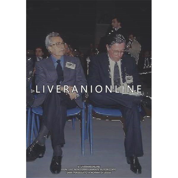 RETROSPETTIVA ARNALDO FORLANI POLITICO DEMOCRAZIA CRISTIANA NELLA FOTO ARNALDO FORLANI POLITICO DEMOCRAZIA CRISTIANA CON SERGIO PININFARINA AG ALDO LIVERANI SAS