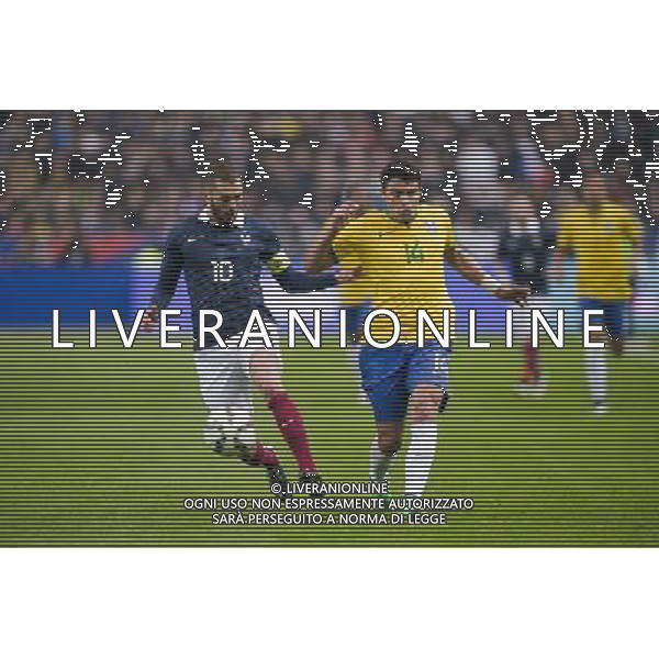 Karim BENZEMA / Thiago SILVA - 26.03.2015 - France / Bresil - Match Amical Photo : Andre Ferreira / Icon Sport AG ALDO LIVERANI SAS ONLY ITALY