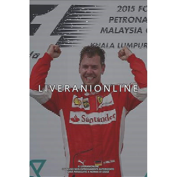 1st place Sebastian Vettel (GER) Ferrari. 29.03.2015. Formula 1 World Championship, Rd 2, Malaysian Grand Prix, Sepang, Malaysia, Sunday. /AGENZIA ALDO LIVERANI SAS - ITALY ONLY - EDITORIAL USE ONLY