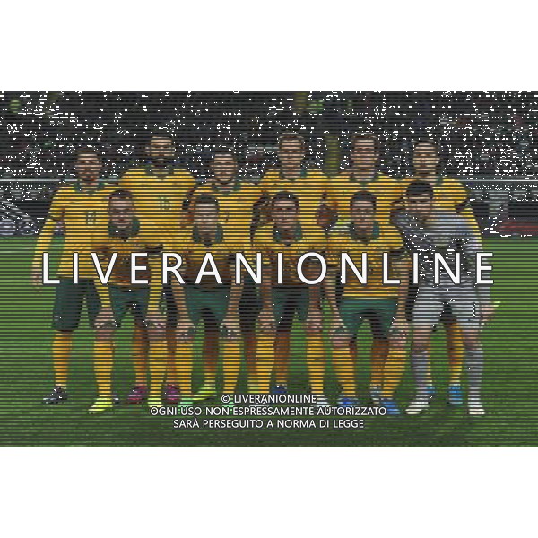 firo Fu§ball, Fussball, 25.03.2015 LŠnderspiel, Freundschaftsspiel, Testspiel Saison 2015/2016, Nati, Deutsche Nationalmannschaft Deutschland, GER - Australien, AUS 2:2 Mannschaftsfoto, Aufstellung, Teamfoto, Team, Mannschaft, AUS Torwart TorhŸter Goalkeeper Mathew Ryan, AUS Ivan Franji Franjic, AUS Jason Davidson, AUS Mark Milligan, AUS Mathew Leckie, AUS James Troisi, AUS Mile Jedinak, AUS Nathan Burns, AUS Matt McKay, AUS Alex Wilkinson, AUS Luke Devere $worldrights Es gelten unsere AGB, einsehbar auf www.firosportphoto.de copyright by firo sportphoto: /AGENZIA ALDO LIVERANI SAS - ITALY ONLY - EDITORIAL USE ONLY - germania australia