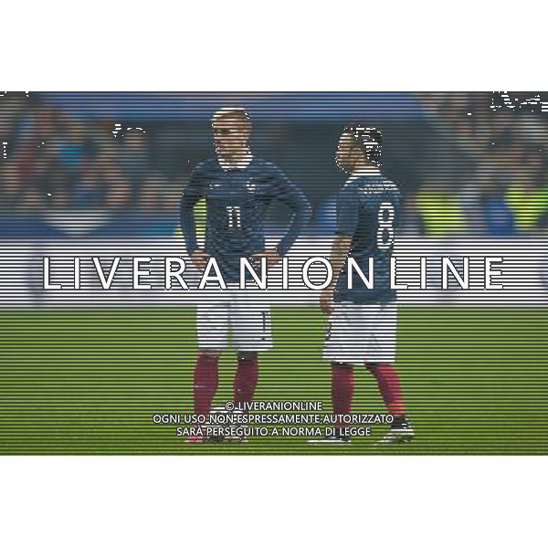 Antoine Griezmann / Mathieu Valbuena - 26.03.2015 - France / Bresil - Match Amical Photo : Andre Ferreira / Icon Sport AG ALDO LIVERANI SAS ONLY ITALY