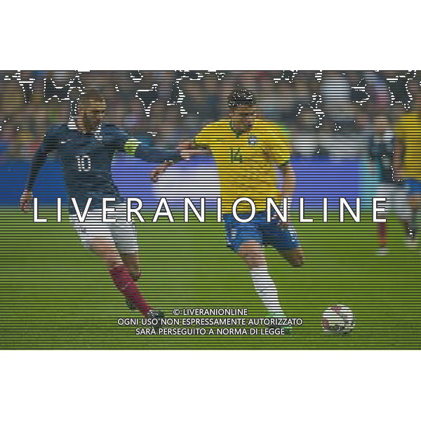 Karim Benzema / Thiago Silva - 26.03.2015 - France / Bresil - Match Amical Photo : Andre Ferreira / Icon Sport AG ALDO LIVERANI SAS ONLY ITALY