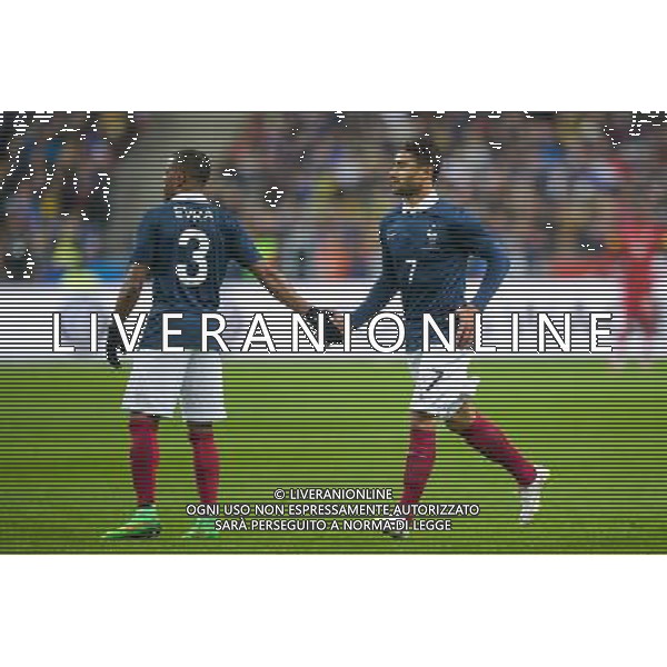 Nabil Fekir / Patrice Evra - 26.03.2015 - France / Bresil - Match Amical Photo : Andre Ferreira / Icon Sport AG ALDO LIVERANI SAS ONLY ITALY