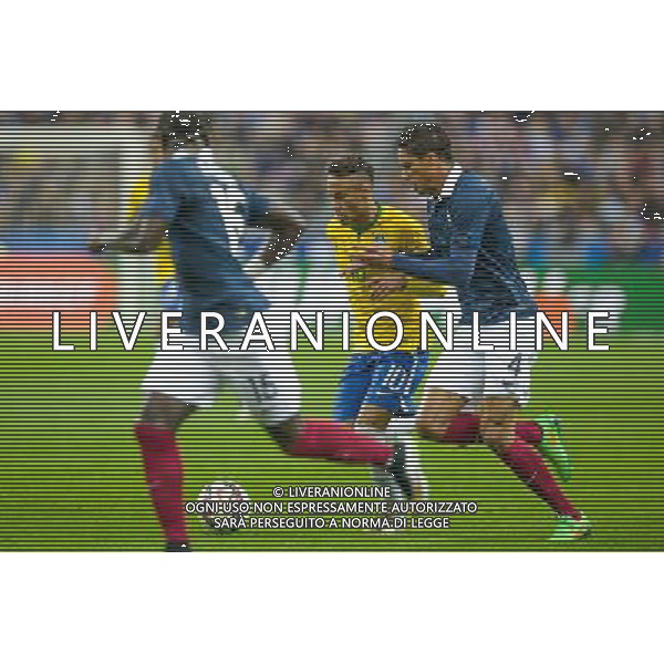 Neymar / Raphael Varane - 26.03.2015 - France / Bresil - Match Amical Photo : Andre Ferreira / Icon Sport AG ALDO LIVERANI SAS ONLY ITALY