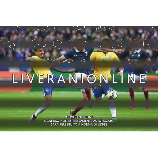 Luiz GUSTAVO / Karim BENZEMA / Thiago SILVA - 26.03.2015 - France / Bresil - Match Amical Photo : Dave Winter / Icon Sport AG ALDO LIVERANI SAS ONLY ITALY