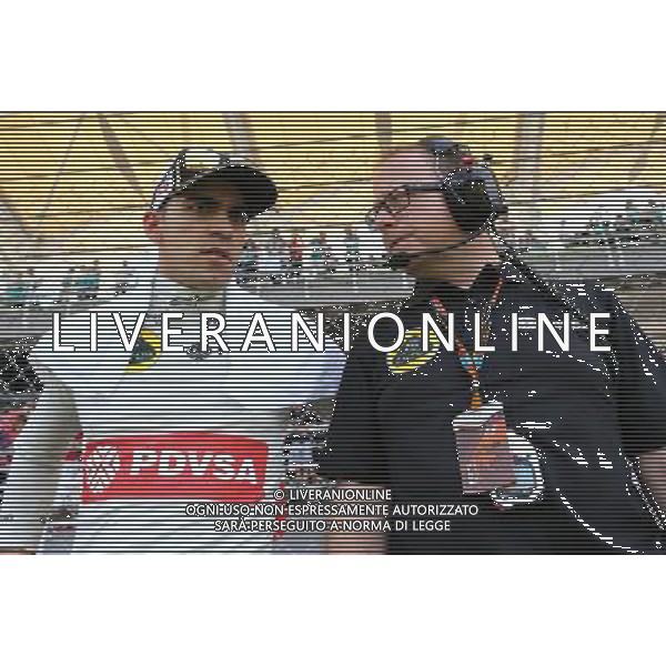 Pastor Maldonado (VEN), Lotus F1 Team and Mark Slade (GBR), Lotus F1 Team, Race Engineer 29.03.2015. Formula 1 World Championship, Rd 2, Malaysian Grand Prix, Sepang, Malaysia, Sunday. AG ALDO LIVERANI SAS ONLY ITALY