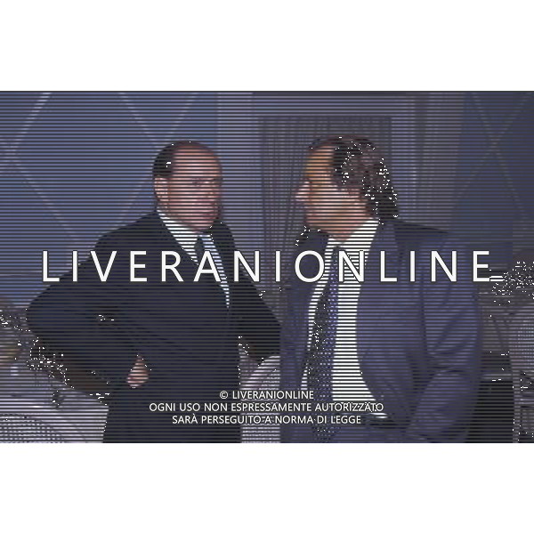 RETROSPETTIVA GINO CORIONI NELLA FOTO GINO CORIONI CON SILVIO BERLUSCONI AG ALDO LIVERANI SAS