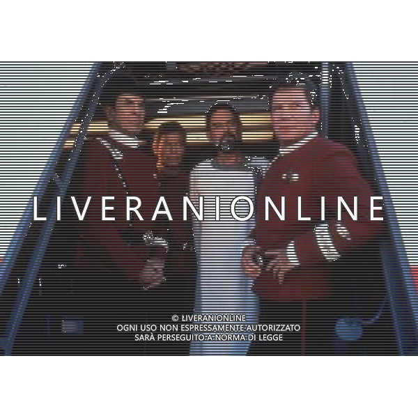 STAR TREK V: \'THE FINAL FRONTIER\' - \'L\'ULTIMA FRONTIERA\' del 1989 diretto da William Shatner nella foto William Shatner con Leonard Nimoy, DeForest Kelley e Laurence Lackinbill ©Archivio/AGENZIA ALDO LIVERANI SAS