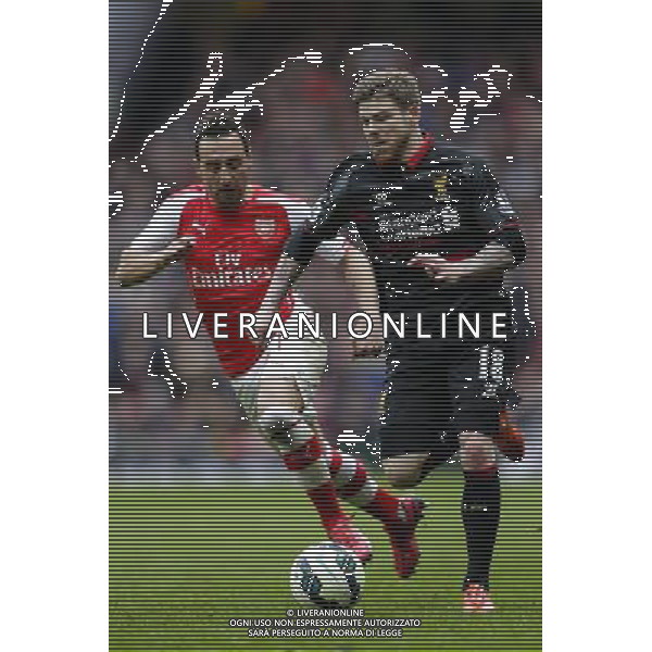 Liverpool\'s Alberto Moreno in action during todays match Photographer Craig Mercer/CameraSport Football - Barclays Premiership - Arsenal v Liverpool - Saturday 4th April 2015 - The Emirates Stadium - London © CameraSport - 43 Linden Ave. Countesthorpe. Leicester. England. LE8 5PG - Tel: +44 (0) 116 277 4147 - admin@camerasport.com - www.camerasport.com AG ALDO LIVERANI SAS ONLY ITALY