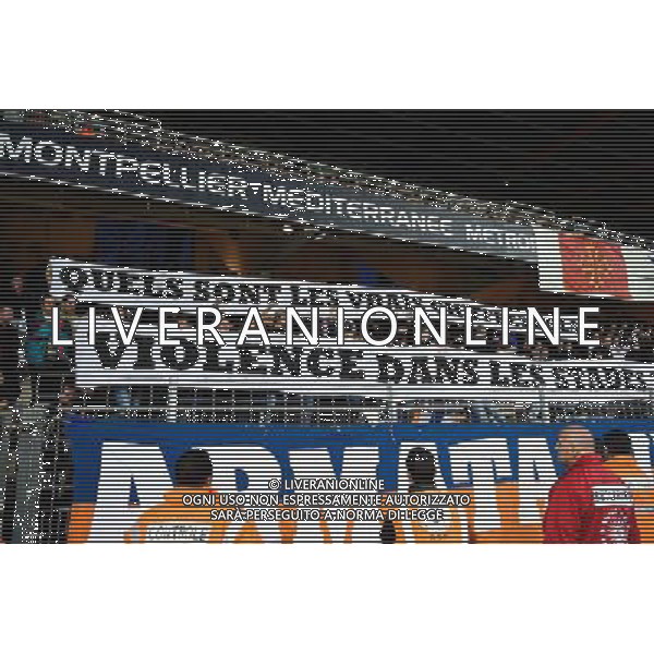 Supporters Montpellier - 04.04.2015 - Montpellier / Bastia - 31eme journee de Ligue 1 Photo : Andre Delon / Icon Sport /Agenzia Aldo Liverani sas - ITALY ONLY - EDITORIAL USE ONLY