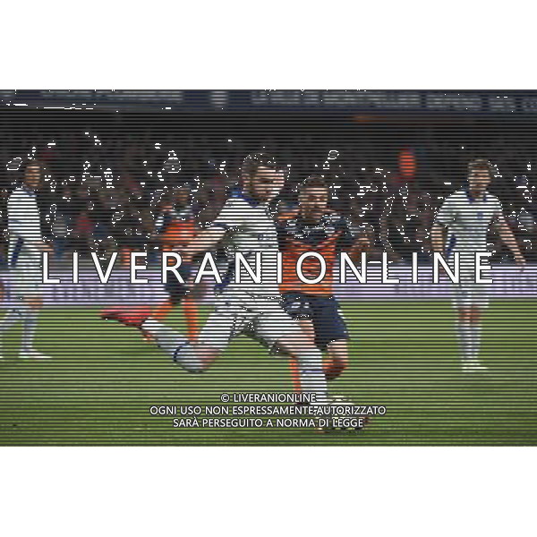 Mathieu Peybernes / Anthony Mounier - 04.04.2015 - Montpellier / Bastia - 31eme journee de Ligue 1 Photo : Andre Delon / Icon Sport /Agenzia Aldo Liverani sas - ITALY ONLY - EDITORIAL USE ONLY