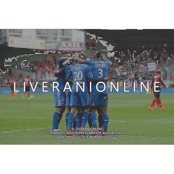 Joie Nabil FEKIR - 04.04.2015 - Guingamp / Lyon - 31eme journee de Ligue 1 Photo : Vincent Michel / Icon Sport /Agenzia Aldo Liverani sas - ITALY ONLY - EDITORIAL USE ONLY