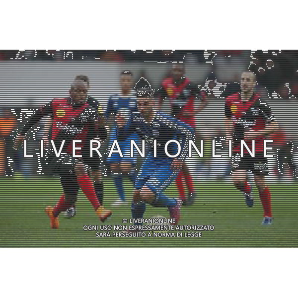 Jordan FERRI / Baissama SANKOH - 04.04.2015 - Guingamp / Lyon - 31eme journee de Ligue 1 Photo : Vincent Michel / Icon Sport /Agenzia Aldo Liverani sas - ITALY ONLY - EDITORIAL USE ONLY