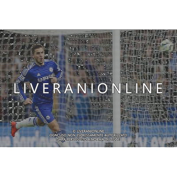 Chelsea\'s Eden Hazard celebrates his sides second goal, scored by Loic Remy (not pictured) Photographer Craig Mercer/CameraSport Football - Barclays Premiership - Chelsea v Stoke City - Saturday 4th April 2015 - Stamford Bridge - London © CameraSport - 43 Linden Ave. Countesthorpe. Leicester. England. LE8 5PG - Tel: +44 (0) 116 277 4147 - admin@camerasport.com - www.camerasport.com