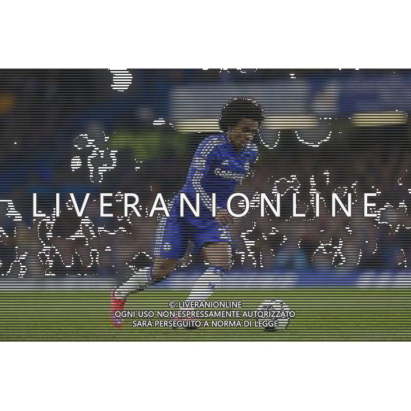Chelsea\'s Willian in action during todays match Photographer Craig Mercer/CameraSport Football - Barclays Premiership - Chelsea v Stoke City - Saturday 4th April 2015 - Stamford Bridge - London © CameraSport - 43 Linden Ave. Countesthorpe. Leicester. England. LE8 5PG - Tel: +44 (0) 116 277 4147 - admin@camerasport.com - www.camerasport.com AG ALDO LIVERANI SAS ONLY ITALY