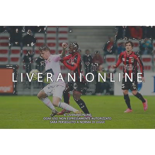 Nicki NIELSEN / Nampalys MENDY - 04.04.2015 - Nice / Evian Thonon - 31eme journee de Ligue 1 Photo : Serge Haouzi / Icon Sport AG ALDO LIVERANI SAS ONLY ITALY