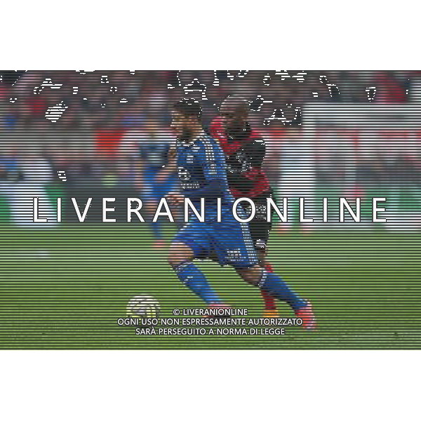 Nabil FEKIR / Baissama SANKOH - 04.04.2015 - Guingamp / Lyon - 31eme journee de Ligue 1 Photo : Vincent Michel / Icon Sport AG ALDO LIVERANI SAS ONLY ITALY