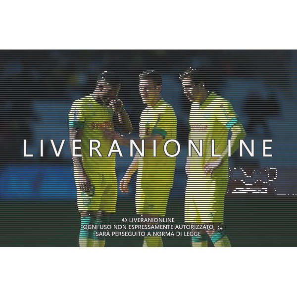 Serge GAKPE / Jordan VERETOUT / Alejandro BEDOYA - 05.04.2015 - Nantes / Caen - 31eme journee de Ligue 1 Photo : Vincent Michel / Icon Sport AG ALDO LIVERANI SAS ONLY ITALY