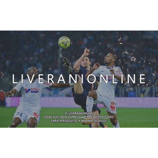 Zlatan IBRAHIMOVIC / Alaixys ROMAO / Rod FANNI - 05.04.2015 - Marseille / Paris Saint Germain - 31eme journee de Ligue 1 Photo : Dave Winter / Icon Sport AG ALDO LIVERANI SAS ONLY ITALY