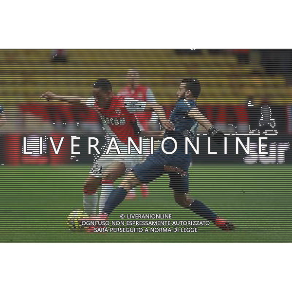 MARTIAL ANTHONY / EL KAOUTARI ABDELHAMID - 07.04.2015 - Monaco / Montpellier - Match en retard de la 25eme journee de Ligue 1 Photo : Serge Haouzi / Icon Sport AG ALDO LIVERANI SAS ONLY ITALY