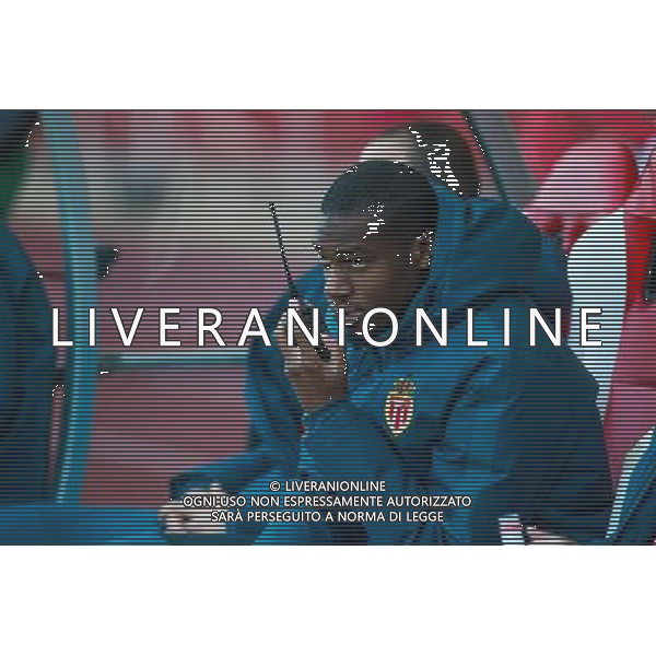 KONDOGBIA GEOFFREY / Talkie walkie - 07.04.2015 - Monaco / Montpellier - Match en retard de la 25eme journee de Ligue 1 Photo : Serge Haouzi / Icon Sport /Agenzia Aldo Liverani sas - ITALY ONLY - EDITORIAL USE ONLY