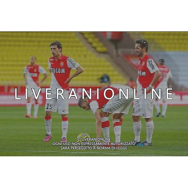 SILVA BERNARDO / YANNICK FERREIRA CARRASCO / MOUTHINO JOAO - 07.04.2015 - Monaco / Montpellier - Match en retard de la 25eme journee de Ligue 1 Photo : Serge Haouzi / Icon Sport /Agenzia Aldo Liverani sas - ITALY ONLY - EDITORIAL USE ONLY
