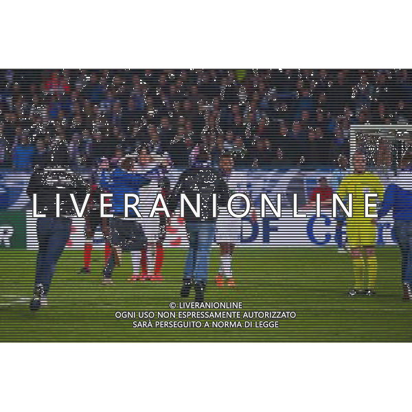 Invasion du terrain avant la fin du match - 07.04.2015 - Auxerre / Guingamp - 1/2Finale de Coupe de France Photo : Dave Winter / Icon Sport /Agenzia Aldo Liverani sas - ITALY ONLY - EDITORIAL USE ONLY