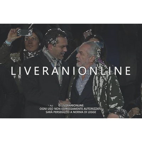 NAPOLI - LAZIO SEMIFINALE DI RITORNO COPPA ITALIA TIM CUP 08 APRILE 2015 NELLA FOTO: IL PRESIDENTE AURELIO DE LAURENTIIS CON SINDACO LUIGI DE MAGISTRIS ©MOSCA/Agenzia Aldo Liverani Sas