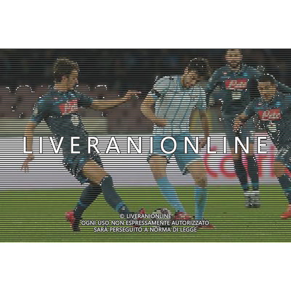 NAPOLI - LAZIO SEMIFINALE DI RITORNO COPPA ITALIA TIM CUP 08 APRILE 2015 NELLA FOTO: PAROLO, GABBIADINI ©MOSCA/Agenzia Aldo Liverani Sas