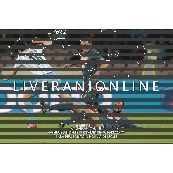 NAPOLI - LAZIO SEMIFINALE DI RITORNO COPPA ITALIA TIM CUP 08 APRILE 2015 NELLA FOTO: ALBIOL, PAROLO, GARGANO ©MOSCA/Agenzia Aldo Liverani Sas