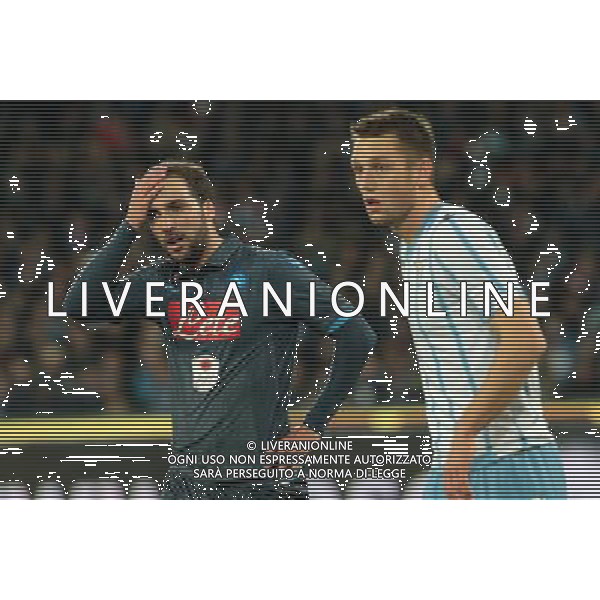 NAPOLI - LAZIO SEMIFINALE DI RITORNO COPPA ITALIA TIM CUP 08 APRILE 2015 NELLA FOTO: HIGUAIN, DE VRIJ ©MOSCA/Agenzia Aldo Liverani Sas