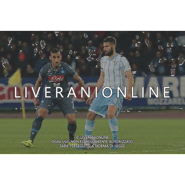 NAPOLI - LAZIO SEMIFINALE DI RITORNO COPPA ITALIA TIM CUP 08 APRILE 2015 NELLA FOTO: CANDREVA, GHOULAM ©MOSCA/Agenzia Aldo Liverani Sas