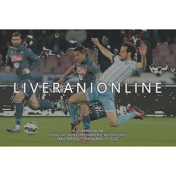 NAPOLI - LAZIO SEMIFINALE DI RITORNO COPPA ITALIA TIM CUP 08 APRILE 2015 NELLA FOTO: PAROLO, GARGANO ©MOSCA/Agenzia Aldo Liverani Sas