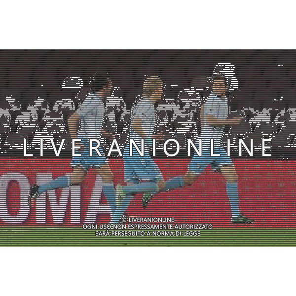 NAPOLI - LAZIO SEMIFINALE DI RITORNO COPPA ITALIA TIM CUP 08 APRILE 2015 NELLA FOTO: ESULTANZA DOPO IL GOL DI LULIC ©MOSCA/Agenzia Aldo Liverani Sas
