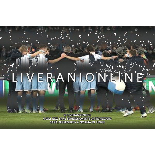 NAPOLI - LAZIO SEMIFINALE DI RITORNO COPPA ITALIA TIM CUP 08 APRILE 2015 NELLA FOTO: ESULTANZA LAZIO FINE GARA ©MOSCA/Agenzia Aldo Liverani Sas