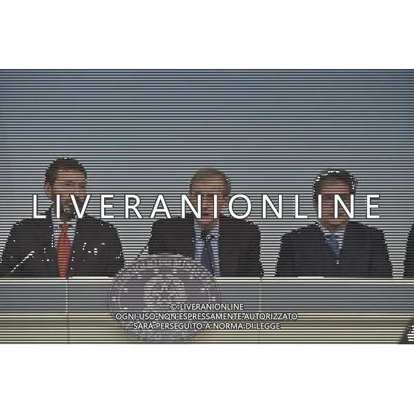 Roma - 09/04/2015 - Palazzo Chigi - Conferenza stampa dei sindaci dopo l\'incontro con Matteo Renzi - nella foto: Ignazio Marino Piero Fassino e Enzo Bianco /Ph. Fabrizio Corradetti - Ag. Aldo Liverani sas