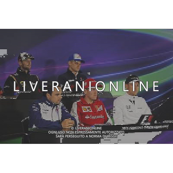 (L to R): Felipe Massa (BRA) Williams; Sebastian Vettel (GER) Ferrari; and Jenson Button (GBR) McLaren in the FIA Press Conference. 09.04.2015. Formula 1 World Championship, Rd 3, Chinese Grand Prix, Shanghai, China, Preparation Day. /Agenzia Aldo Liverani sas - ITALY ONLY - EDITORIAL USE ONLY - GP F1 CINA